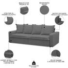 Sofá Retrátil Reclinável 3 Lugares 215cm Roma F05 Veludo Graf