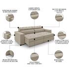 Sofá Retrátil Reclinável 3 Lugares 218cm Vick Z32 Suede Bege