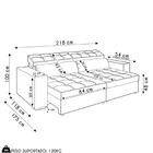 Sofá Retrátil Reclinável 3 Lugares 218cm Vick Z32 Suede Bege