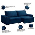 Sofá Retrátil Reclinável 3 Lugares 225cm Baluart F05 Veludo A