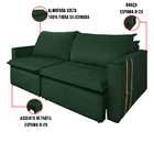 Sofá Retrátil Reclinável 3 Lugares 230 Cm México Veludo K01 -