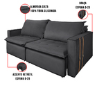 Sofá Retrátil Reclinável 3 Lugares 230 Cm México Veludo K01 -