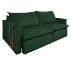 Sofá Retrátil Reclinável 3 Lugares 230 Cm México Veludo Verde