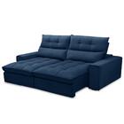 Sofá Retrátil Reclinável 3 Lugares 230cm Damy F05 Veludo Azul