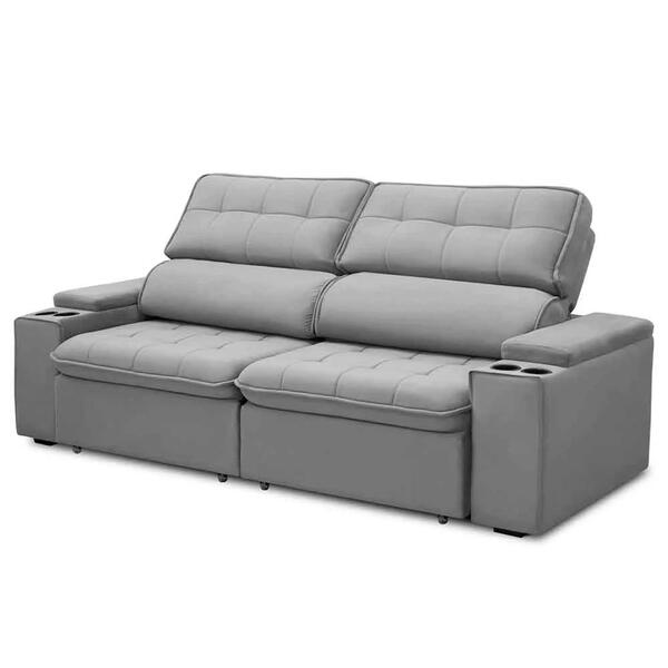 Sofá Retrátil Reclinável 3 Lugares 230cm Ginevra F05 Veludo P