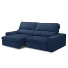 Sofá Retrátil Reclinável 3 Lugares 230cm Macau F05 Veludo Azu