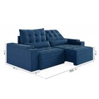 Sofá Retrátil Reclinável 3 Lugares 230cm Porta Copos E Usb Em