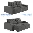 Sofá Retrátil Reclinável 3 Lugares 230cm Porta Copos E Usb Em
