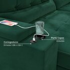 Sofá Retrátil Reclinável 3 Lugares 230cm Porta Copos E Usb Em