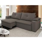 Sofá Retrátil Reclinável 3 Lugares 230cm Tico Suede Cinza