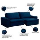 Sofá Retrátil Reclinável 3 Lugares 245cm Baluart F05 Veludo A