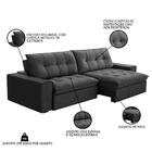 Sofá Retrátil Reclinável 3 Lugares 250cm Argon F05 Veludo Gra