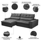 Sofá Retrátil Reclinável 3 Lugares 250cm Damy F05 Veludo Graf