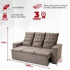 Sofá Retrátil Reclinável 3 Lugares Berlim  Bege