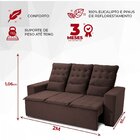 Sofá Retrátil Reclinável 3 Lugares Berlim  Marrom