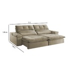 Sofá Retrátil Reclinável 3 Lugares Linho Bege 2m Eva