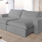 Sofá Retrátil Reclinável 3 Lugares Linho Cinza 2m Vox