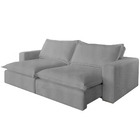 Sofá Retrátil Reclinável 3 Lugares Linho Cinza 2m Vox