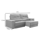 Sofá Retrátil Reclinável 3 Lugares Linho Cinza Claro 2m Lyn