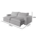 Sofá Retrátil Reclinável 3 Lugares Linho Cinza Claro 2m Vox