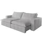 Sofá Retrátil Reclinável 3 Lugares Linho Cinza Claro 2m Vox