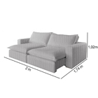 Sofá Retrátil Reclinável 3 Lugares Linho Cinza Claro 2m Vox