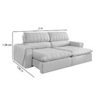 Sofá Retrátil Reclinável 3 Lugares Linho Cinza Claro 2m Zoe