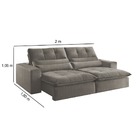 Sofá Retrátil Reclinável 3 Lugares Linho Cru 2m Koz