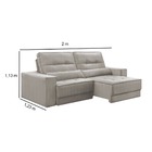 Sofá Retrátil Reclinável 3 Lugares Linho Cru 2m Lyn