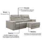 Sofá Retrátil Reclinável 3 Lugares Linho Cru 2m Lyn