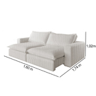 Sofá Retrátil Reclinável 3 Lugares Linho Cru 2m Vox