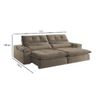 Sofá Retrátil Reclinável 3 Lugares Linho Marrom 2m Eva