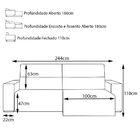 Sofá Retrátil Reclinável 3 Lugares Sala De Estar 244cm Russo