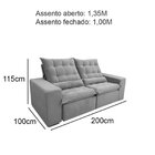 Sofá Retrátil Reclinável 3 Lugares Small Bege