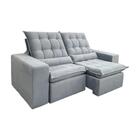 Sofá Retrátil Reclinável 3 Lugares Small Veludo Prata 2m