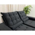 Sofá Retrátil Reclinável 3 Lugares Small Veludo Preto 2m