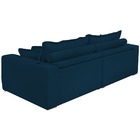 Sofá Retrátil Reclinável 3 Lugares Veludo Azul Usb 2m Roy