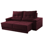 Sofá Retrátil Reclinável 3 Lugares Veludo Bordô 2m Neo