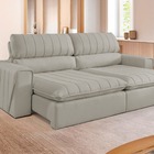 Sofá Retrátil Reclinável 3 Lugares Veludo Cru 2m Zoe