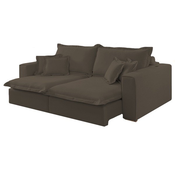 Sofá Retrátil Reclinável 3 Lugares Veludo Marrom Usb 2m Roy