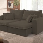 Sofá Retrátil Reclinável 3 Lugares Veludo Marrom Usb 2m Roy