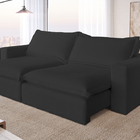 Sofá Retrátil Reclinável 3 Lugares Veludo Preto 2m Vox