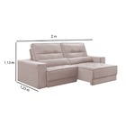 Sofá Retrátil Reclinável 3 Lugares Veludo Rosé 2m Lyn