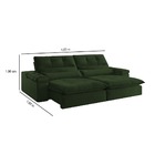 Sofá Retrátil Reclinável 3 Lugares Veludo Verde 2m Eva