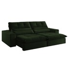 Sofá Retrátil Reclinável 3 Lugares Veludo Verde 2m Koz