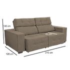 Sofá Retrátil Reclinável 3 Lugares Verona 210 Cm Suede Bege E