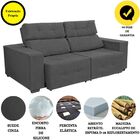 Sofá Retrátil Reclinável 3 Lugares Verona 210 Cm Suede Cinza