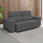 Sofá Retrátil Reclinável 3 Lugares Verona 210 Cm Suede Cinza