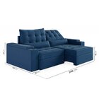 Sofá Retrátil Reclinável 4 Lugares 240cm Porta Copos E Usb Em