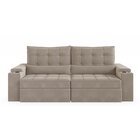 Sofá Retrátil Reclinável 4 Lugares 240cm Porta Copos E Usb Em